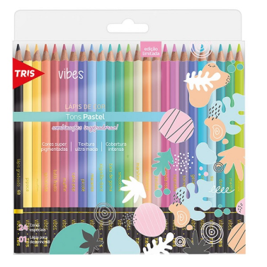 Estojo Lápis de Cor C/24 Vibes Pastel 607719 Tris